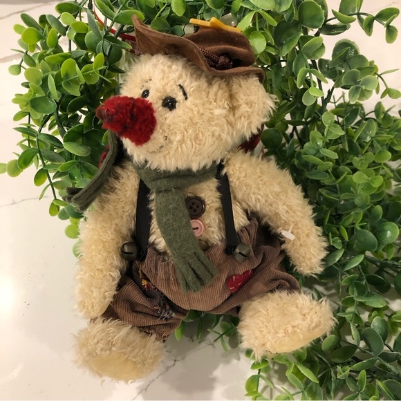 The Ganz Cottage by Lorraine bear plush hat suspenders  2002 EUC - Picture 1 of 8